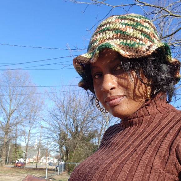 Multi-Color Crochet Bucket Hat - Picture 1 of 2